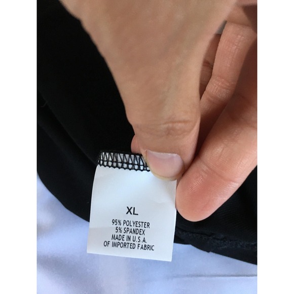 TravelSmith Dress Women XL Black White‎ Trim Sleeveless Chain Belt USA Stretch - Picture 10 of 16